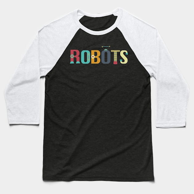 Robots Baseball T-Shirt by Wanda City